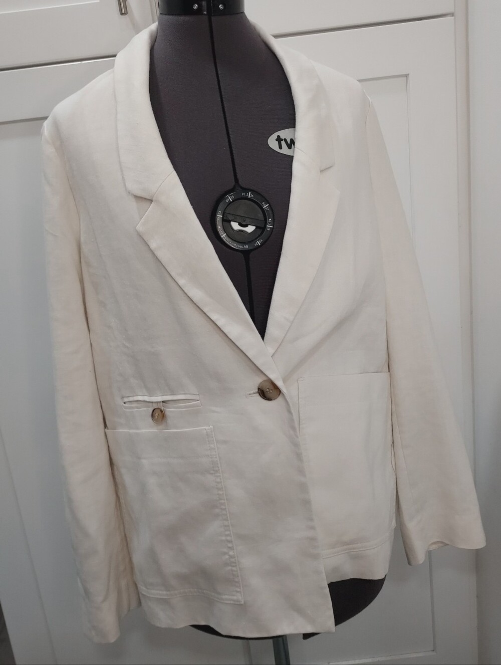 Madewell Cream Single-Button Relaxed Blazer